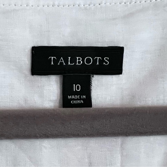 NWOT Talbots 100% Linen Eyelet Sleeveless Midi Dress in White size 10 - Picture 4 of 12